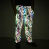 Men's Pants Joggers Sweatpants Men Safety Reflective Pants Plus Size High Elastic Colourful Rainbow Starry Night Print Oversize Trousers 230808