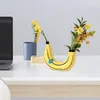 Vasen Einzigartige wiederverwendbare Bananenverzierung leuchtend gelbe Farbe dekorative nordische Stilfruchtform Blumenarrangementvase