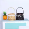 Storage Baskets Handmade Wood Basket Woven For Kitchen Garden Wall Flower Pot Fruit Vegetable Sundries Organizer Decor Drop Delivery H Dhmbv