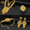 Bröllop smycken set aniid indian 24k guld pläterad halsband set nigeriansk fest brud bröllop etiopiska lyx dubai smycken grossist gåvor 230808