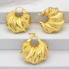 Wedding Jewelry Sets Brazilian Gold Set for Women Plated Necklace Dubai African Hoop Earrings Pendant For Bridal 230808