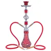 Shisha 21hookah Luxury 2 Slang Hopah Komplett uppsättning med alla vattenpipa tillbehör Mosaikglas Vase Bottle Body Narguile Completo HKD230809