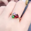 Cluster Rings Garnet Ring Natural Real Tanzanite Peridot Diopside 1.1CT 1PC Gemstone 925 Sterling Silver Fine Jewelry J226129