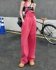 Kobiety Jumpsuits Rompers SM dżinsy damskie letnie styl preppy luz luźne dziewczęta różowe szerokie spodni kombinezonu koreańskie swobodne dżinsowe kombinezony 78891 230809