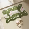 Cartoon Running Rabbit Tufting Bathmat Anti Slip Washroom Floor Mat Strong Water Absorption Quick Dry Bathroom Rug Home Decor HKD230809