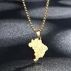 Kolye Kolyeleri Qiamni El Yapımı Ülke Bayrağı Brezilya Kolye Erkekler Kadınlar Brasil Haritası Hip Hop Etnik Takı Collier