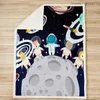 Couvertures Swaddling Jeter des couvertures dans l'espace animaux de dessin animé astronautes canapés couvertures planètes galactiques roquettes lits pour enfants couvertures Z230809