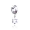 Dangle Lustre Titane Acier Croix Étoile Goutte Faux Piercing Punk Boucles D'oreilles Hommes Hypoallergénique Non-Piercing Clip Sur Hoop Boucles D'oreille Dh8Hg