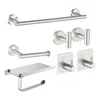 Bath Accessory Set 7PCS Bathroom Hardware Towel Bar Toilet Paper Holder 4 Hooks Stainless Steel Rack Hanging