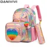 Zaini Cute Love Zaino da scuola per ragazze mochilas per borse da scuola elementare con portapranzo Set di zaini rosa per ragazze dai 6 agli 8 anni 230809