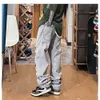 Men's Jeans Men Anklelength Holes Solid Retro Streetwear Allmatch Teen Straight Trendy Loose Leisure Harajuku High Street Chic 230809