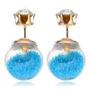 Goujon Double Face Perle Femmes Boucles D'oreilles En Verre Transparent Cubique Zircone Cz Pour Bonbons Couleur Quicksand Mode Bijoux Drop Delivery Earr Dhlzg