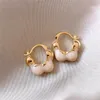 Hoop Ohrringe 2023 Koreanische Weiße Handtasche Emaille Für Frauen Mode Elegante Ohr Schnalle frauen Hochzeiten Schmuck Geschenk