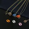 Classic Brand Necklace Fashion Colorful Cowhide Horseshoe Buckle Pendant Necklace 18k Gold Women Designer Necklace Gift