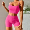 Vrouwen Nachtkleding Vrouwen Pyjama Yoga Set Sexy Bh Sling Top Shorts Broek Elastische Trekkoord Riem Broek Zomer Pyjama thuis Pak