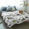 Coperte Fasce Animale verde dinosauro pianta corallo coperta coperta letto flanella divano tiro coperta tessili per la casa per bambini piccola coperta Z230809