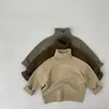 Pullover vinter småbarn baby flickor pojkar vanlig värme turtleneck stickad tröja kappa barn stickkläder barn outfit topps 18 år 230809