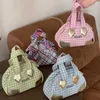 Sprzedaj haftowaną mody w kręgle kręgli vivi designerka torby na ramię na ramię dama designerka płótno różowa torba messenger mini tote 230805