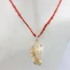 Choker Fashion Trendy Jewelry Alloy Chain Bohemian Natural Red Coral Sea Snail Shell Necklace Design Women Charm Party Accessories Gift