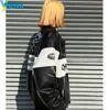 Chaquetas para mujer YICIYA chaqueta bomber mujer cuero negro carreras unisex prendas de vestir exteriores oversize vintage varsity baseball American abrigos 230808