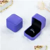 Jewelry Boxes Bk 11 Color Veet Gift For Rings Engagement Couple Packaging Square Show Case Box 55X50X4M Drop Delivery Packing Display Dhxqt