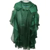 Kvinnors dike rockar Sommarmode Ljusa ansikte Löst stor storlek Trench Coat Women Cardigan Green Female Sunscreen Clothing ZXF2230 230808