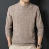 Men's Sweaters sweaters thickened round neck knitted bottoming shirts in autumn and winter warm 100 pure wool 230809