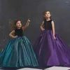 Girl Dresses YZYmanualroom Flower Dress Round Neck Sleeveless Satin Ball Gowns Party Kids Girls Evening