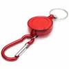 Nyckelringar multifunktionella flerfärgade rullar infällbar nyckelring ROPE Bag Recoil ID Korthållare Key Key Chain Steel Cord
