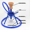 MNMUM Arabe Trépied Chicha en Verre avec Bol en Céramique Pince à Charbon de Bois Silicone Pipe à Eau Chichas Narguie Petit Narguilé HKD230809