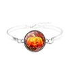 Charm Bracelets Happy Halloween Gift Trick Or Treat Pumpkin Bracelet For Women Men Glass Cabochon Bat Bangle Fashion Jewelry Drop Deli Dhnnl