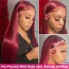 Straight Lace Front Wigs Pre Plucked with Baby Hair 30 Inch Transparent 4x4 Closure 13x4 Lace Frontal Human Hair Wig