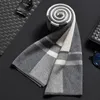 Écharpes Laine Hiver Écharpe Hommes Chaud Cou Écharpes Classique Business Designer Écharpe Châles Marque De Luxe De Mode Rayé Plaid Foulard Hommes 230808