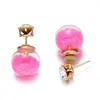 Goujon Double Face Perle Femmes Boucles D'oreilles En Verre Transparent Cubique Zircone Cz Pour Bonbons Couleur Quicksand Mode Bijoux Drop Delivery Earr Dhlzg