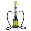 New 2 Hoses Glass Hookah Pipa Narguile Completo Shisha Pipe Chicha Cachimba Middle Size Sisha Smoking Accessories Club Party HKD230809