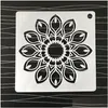 Other Desk Accessories Wholesale 48Pcs/Set Mandala Stencils Diy Painting Scrapbook Coloring Embossing Album Decor Drop Delivery Office Dhaeb