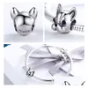 Silver 925 Sterling Sier Loyal Partners French Bldog Enamel Doggy Animal Big Hole Beads For Women Charm Bracelets Dog Jewelry Making D Dhvib