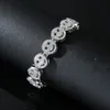 Męskie hip -hop twarz uśmiech projekt Bracelets Bracelets 18k złoty srebrny pełny diament kryształowy klub nocny luksusowa bransoletka bransoletka biżuteria