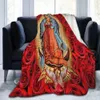 Blankets Christian Catholic Blankets Our Lady of Guadalupe Mexican Virgin Mary Flannel Novelty Warm Throw Blanket for Home Textile Decor 230809