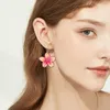 Oorringen Flower Dangle Boho Layered Floral Petal Drop Statement Stud Earring voor vrouwen meisjes