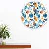 Väggklockor Ocean Jellyfish Starfish Tropical Löv stor klocka Mattor Restaurang Cafe Decor Round Silent Home Decoration