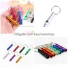 Keychains Lanyards Metal Whistle Portable Self Defense Keyrings Rings Holder Fashion Car Key Chains Accessories Outdoor Cam Survival Dhlou