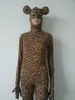 Costume cosplay di Halloween tuta con collant modello leopardo animale Tuta fantasia Zentai Tute cerniera posteriore