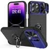 Magnetring-Kickstand-Telefonhüllen für iPhone 15 Pro Max 14 Plus 13 12 Samsung Galaxy S23 Ultra A53 A23 Schiebekameraschutz Robuste Defender-Abdeckung