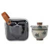 Tazze da tè Set da viaggio in vetro One Pot Cup Cerimonia domestica in stile cinese Teiera Kung Fu portatile da esterno rapida in ceramica 230808