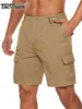 Мужские шорты Tacvasen Summer Cotton Mens Mens Tactical Cargo прочные мультипокеты повседневные короткие брюки дышащие дны 230809