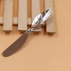 Dinnerware Sets Classic Creative Leaf Boutique Stainless Steel Butter Knife Tableware Gift Box