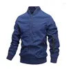 Men's Jackets Spring Pilot Jacket Men Solid Color Casual Baseball Coat Autumn Zipper Motorcycle Male Bomber Outwear