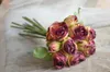 Decorative Flowers 10 Stems White Dried Look Faux Roses Artificial Flower Bouquet Wedding/Home Decoration Gifts DIY Florals Multi Colors