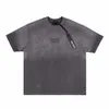 T-shirt Ksubi Takewashed Box Washed Distressed à manches courtes pour homme et T-shirt ample pour femmea09ka09k